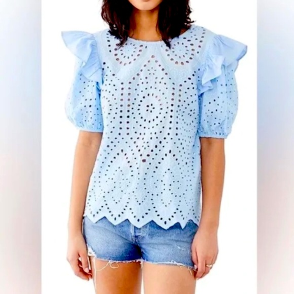 English Factory Tops - English Factory Eyelet Top